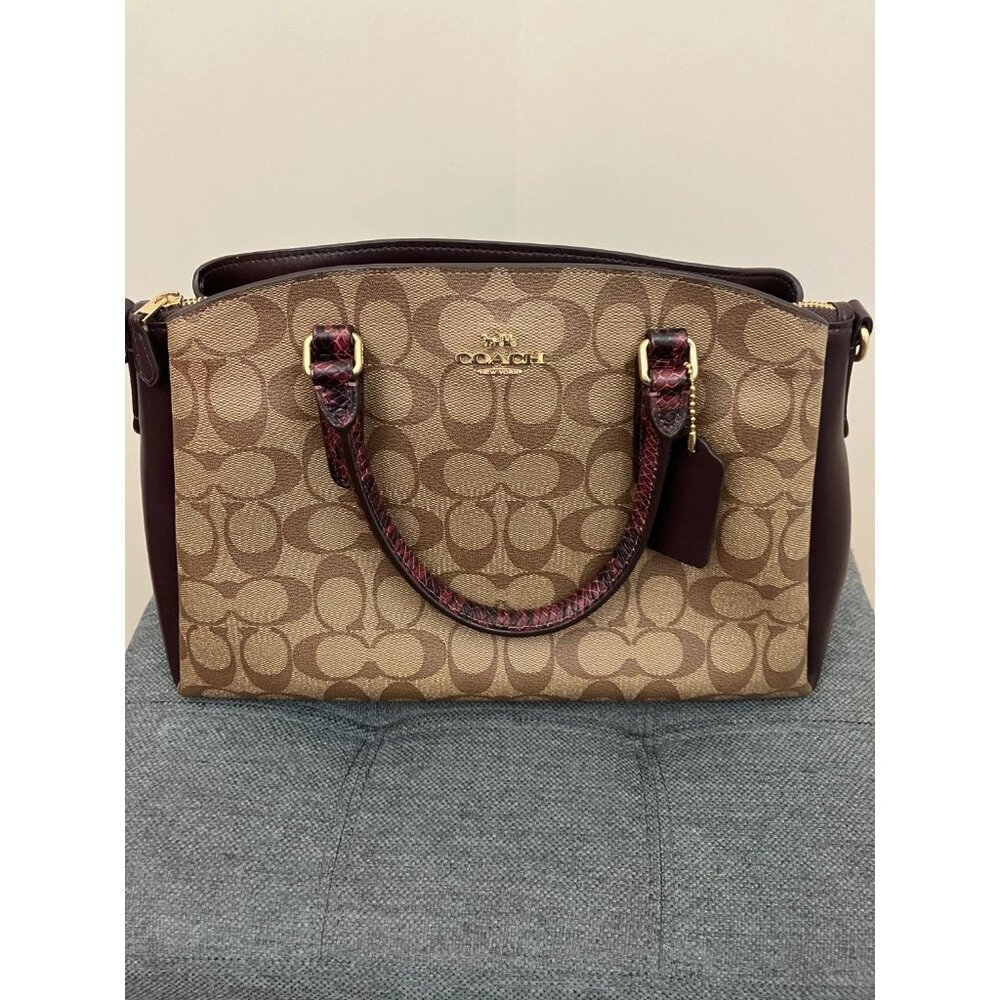 Coach Brown Tan Multisection Handbag - Picture 1 of 4